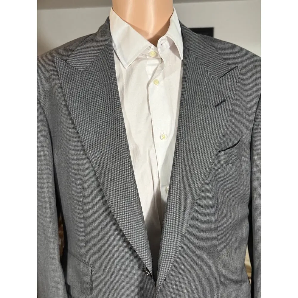 Tom Ford Gray Birdseye Peak Lapel Blazer Sportcoat 52IT 42R US Windsor Fit A